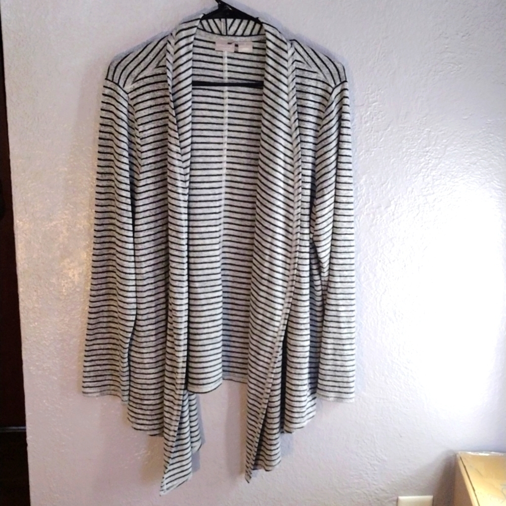 Chico's Long Sleeve Striped Cardigan L/2